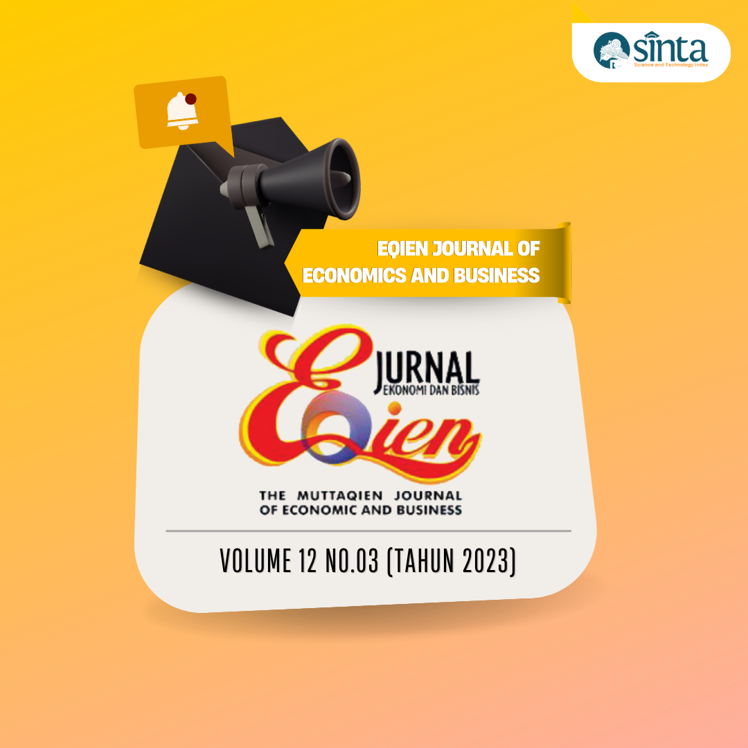 					View Vol. 12 No. 03 (2023): EQIEN- JURNAL EKONOMI DAN BISNIS
				